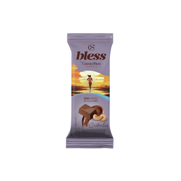 Tablete Bless Zero Adi&ccedil;&atilde;o de A&ccedil;&uacute;car Castanha de Caj&uacute; 20g