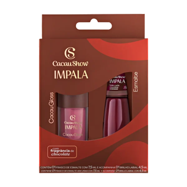 Kit Impala Rosa com Esmalte e Gloss Labial