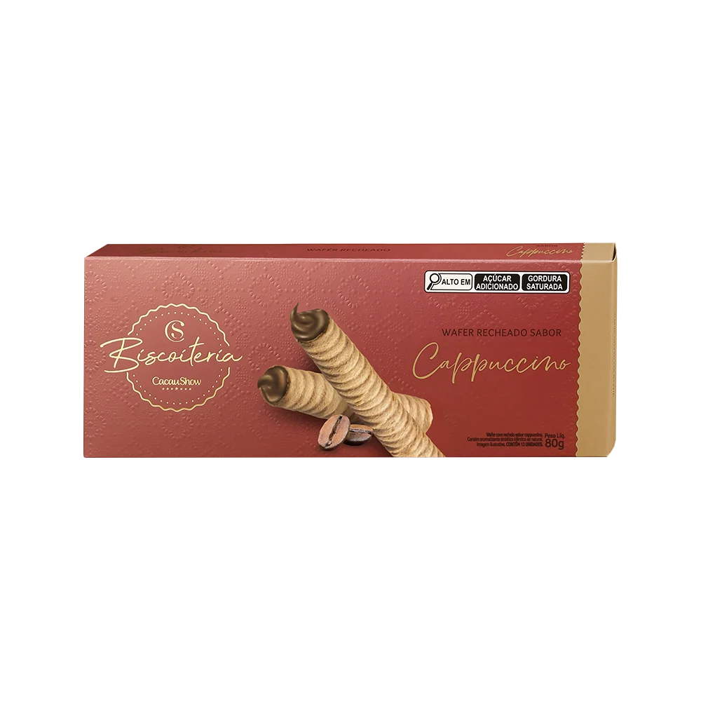 Wafer Biscoiteria Cappuccino 80g, , large. image number 0
