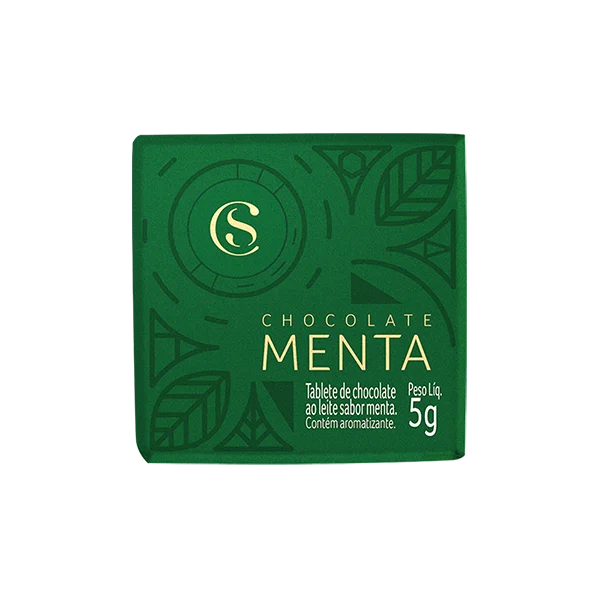 Tablete de Chocolate ao Leite e Menta 5g