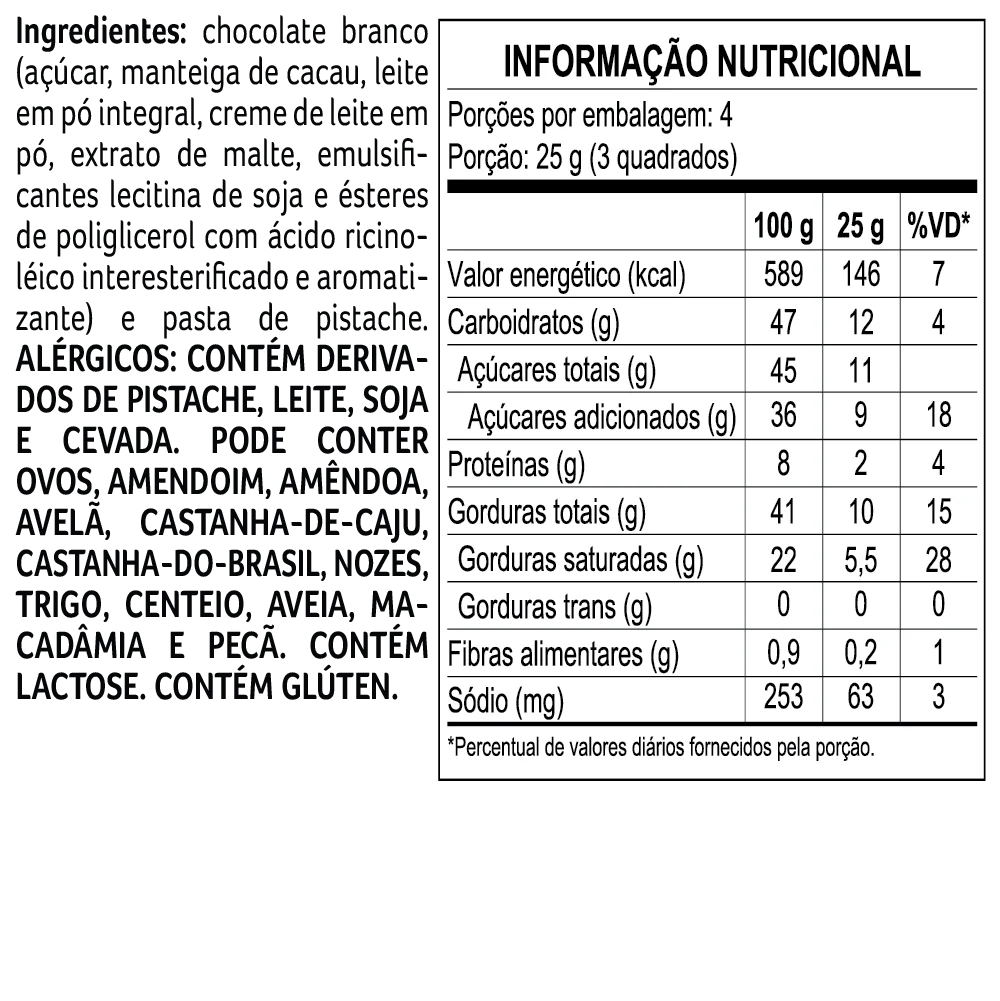 Tablete laCreme de Chocolate Branco com Pistache 100g, , large. image number 1
