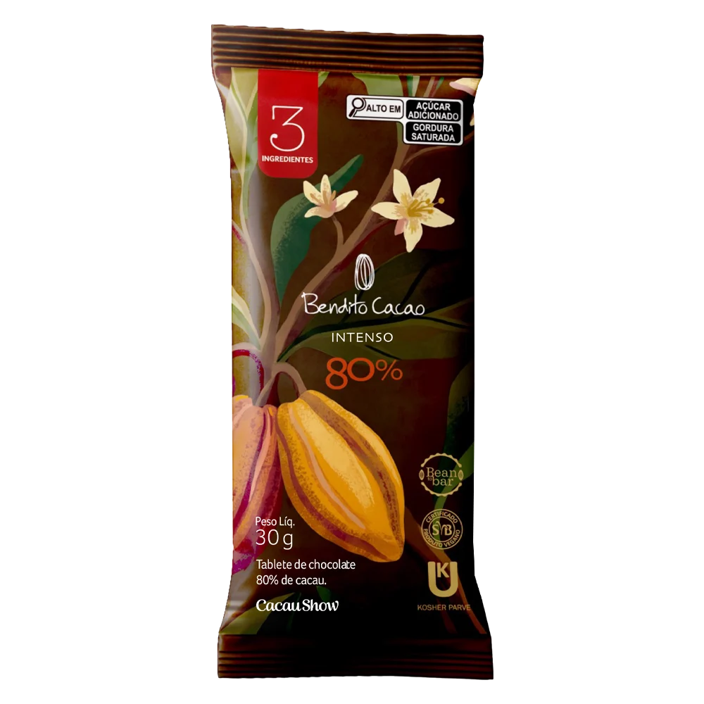 Tablete de Chocolate Intenso Bendito Cacao 80% 30g, , large. image number 0