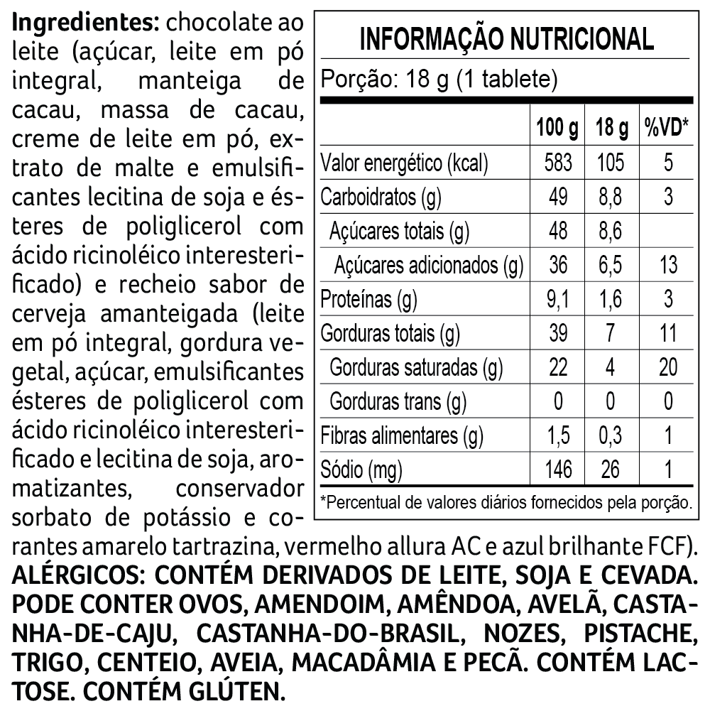 Tablete de Chocolate ao Leite de Cerveja Amanteigada Harry Potter 18g, , large. image number 1