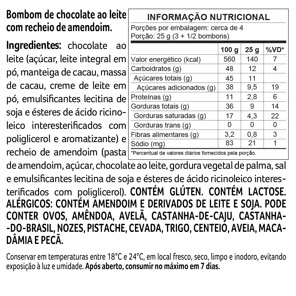 Caixa de Bombons Mini Show LaNut Amendoim 108g, , large. image number 1