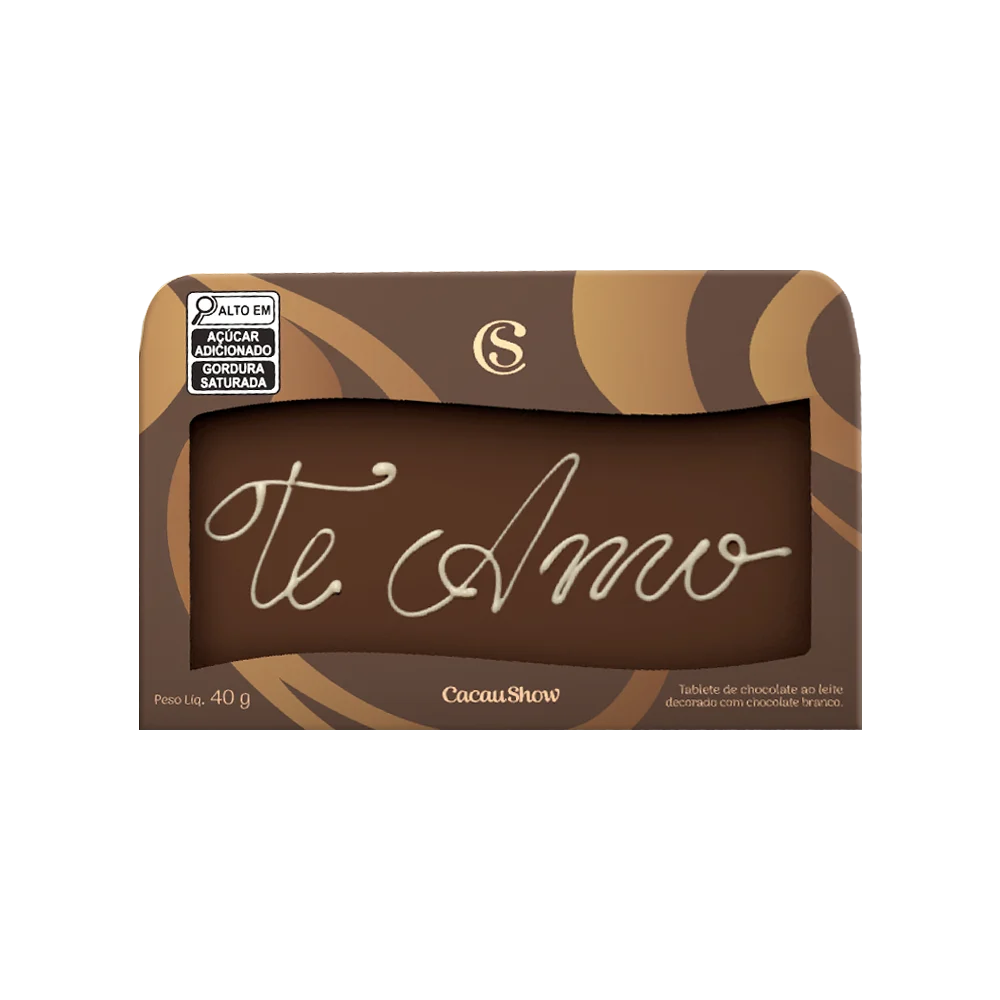 Tablete ao Leite Chocoarte Te Amo 40g, , large. image number 0