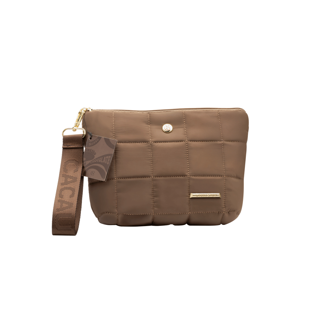 Necessaire Puffer Marrom Cacau Show, , large. image number 0