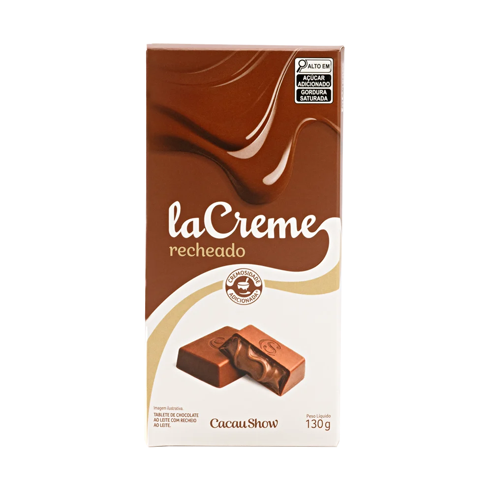 Tablete laCreme ao Leite Recheado 130g, , large. image number 0