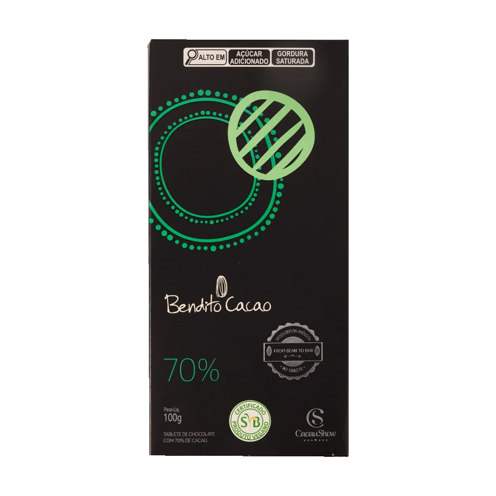 Tablete Bendito Cacao de Chocolate 70% Cacau 100g, , large. image number 0