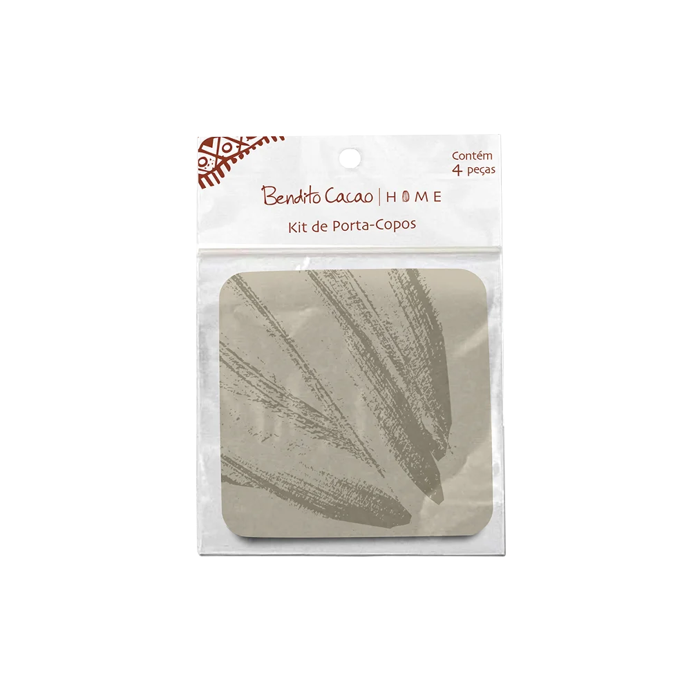 Kit 4 Porta-Copos Off White Bendito Cacao, , large. image number 0