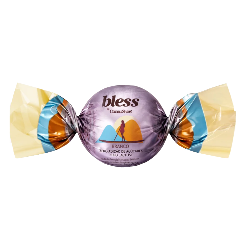 Trufa Bless Zero A&ccedil;&uacute;car e Zero Lactose de Chocolate Branco 30g, , large. image number 0