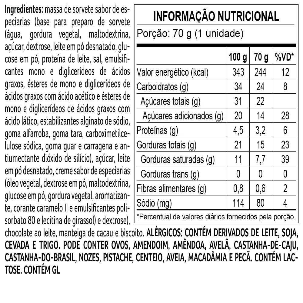 Sorvete Speculoos 70g, , large. image number 1