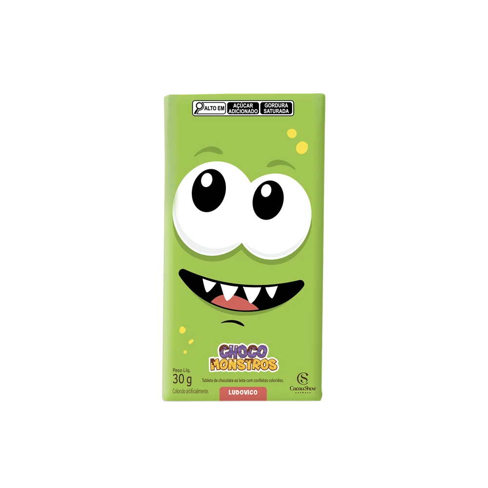 Tablete de Chocolate ao Leite Chocomonstros 30g, , large. image number 1