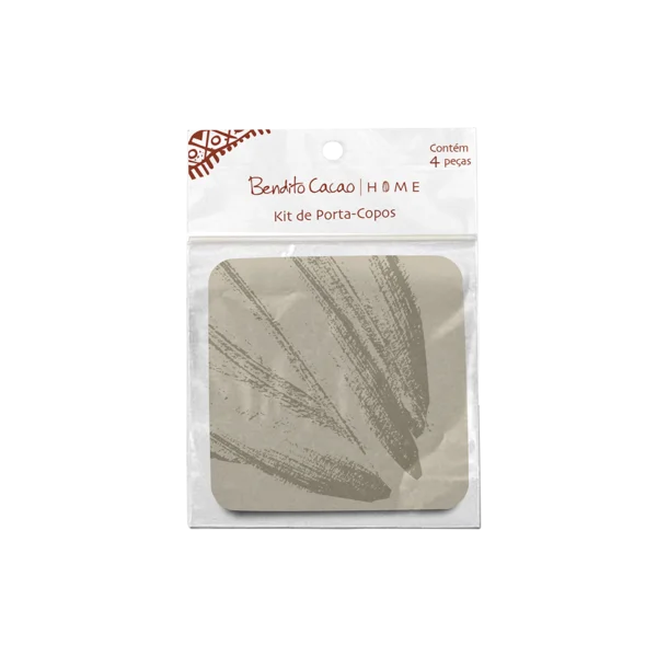 Kit 4 Porta-Copos Off White Bendito Cacao