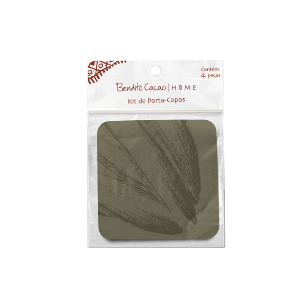 Kit 4 Porta-Copos Verde Bendito Cacao