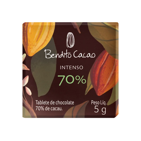 Tablete de Chocolate Intenso Bendito Cacao 70% 5g