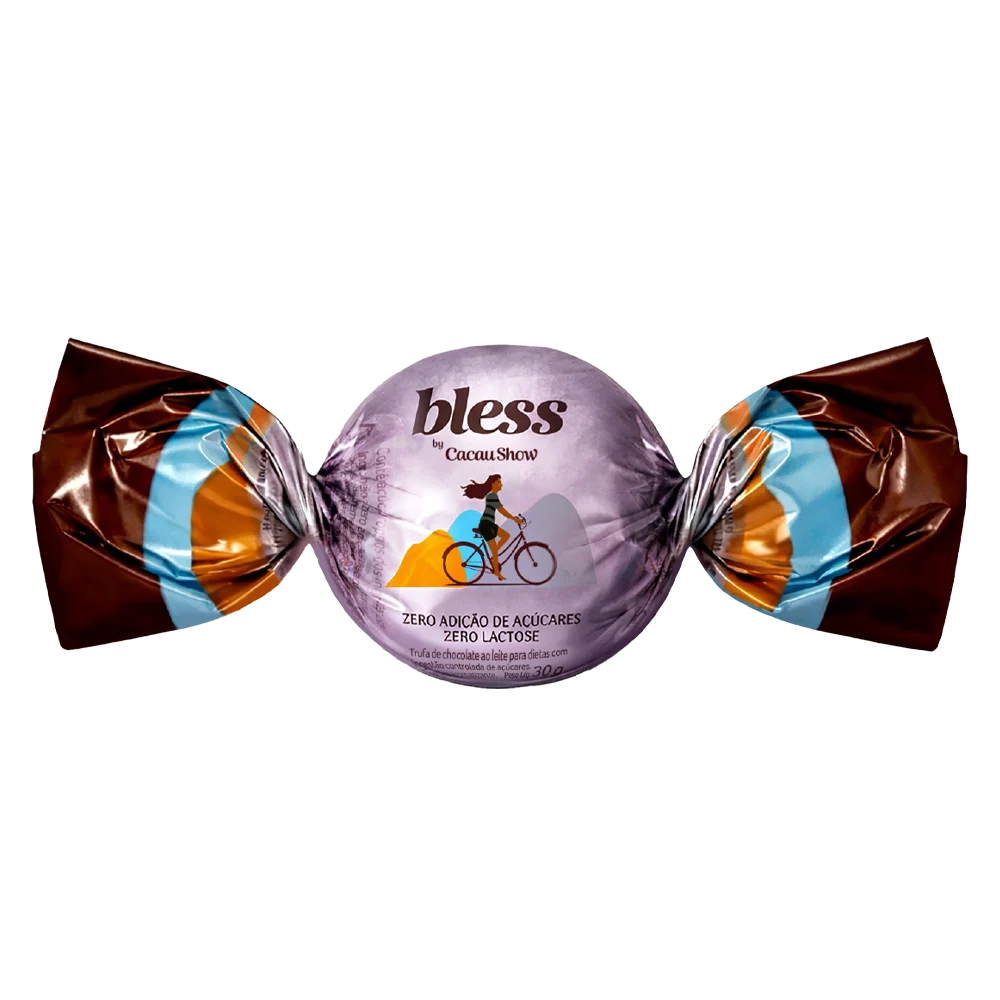 Trufa Bless Zero A&ccedil;&uacute;car e Zero Lactose de Chocolate ao Leite 30g, , large. image number 0