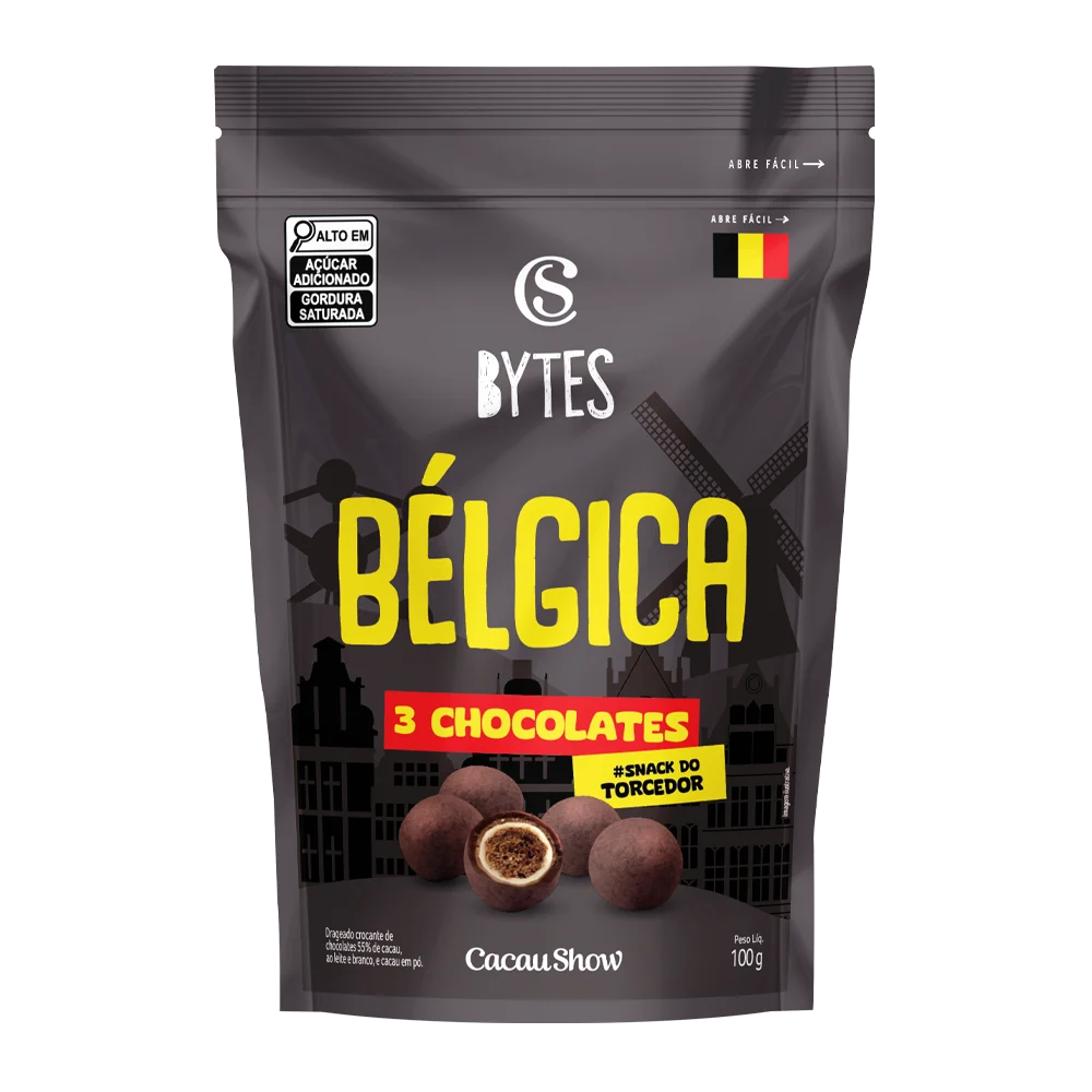 Drageado Bytes B&eacute;lgica 3 Chocolates 100g&nbsp; &nbsp;, , large. image number 0