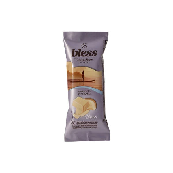 Tablete Bless Zero Adi&ccedil;&atilde;o de A&ccedil;&uacute;car Branco 20g