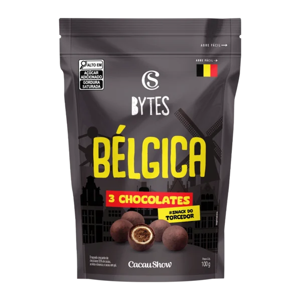 Drageado Bytes B&eacute;lgica 3 Chocolates 100g&nbsp; &nbsp;
