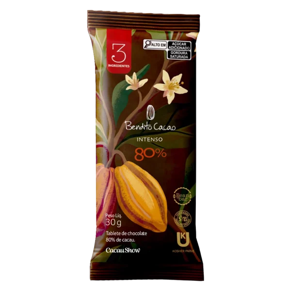 Tablete de Chocolate Intenso Bendito Cacao 80% 30g