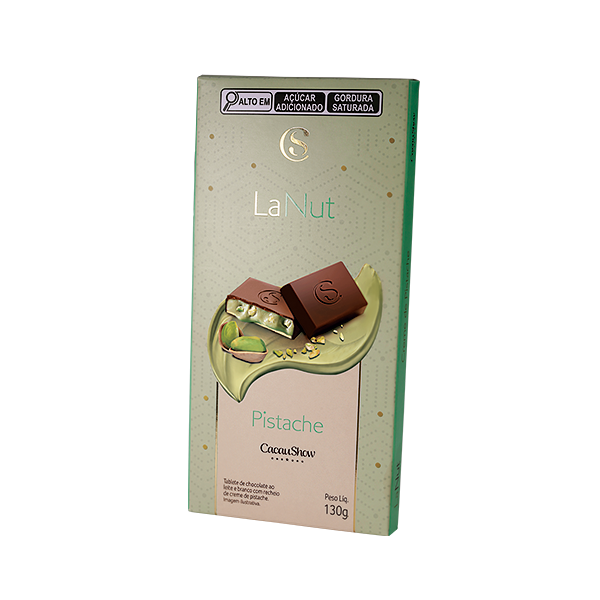 Tablete LaNut ao Leite e Branco Pistache 130g