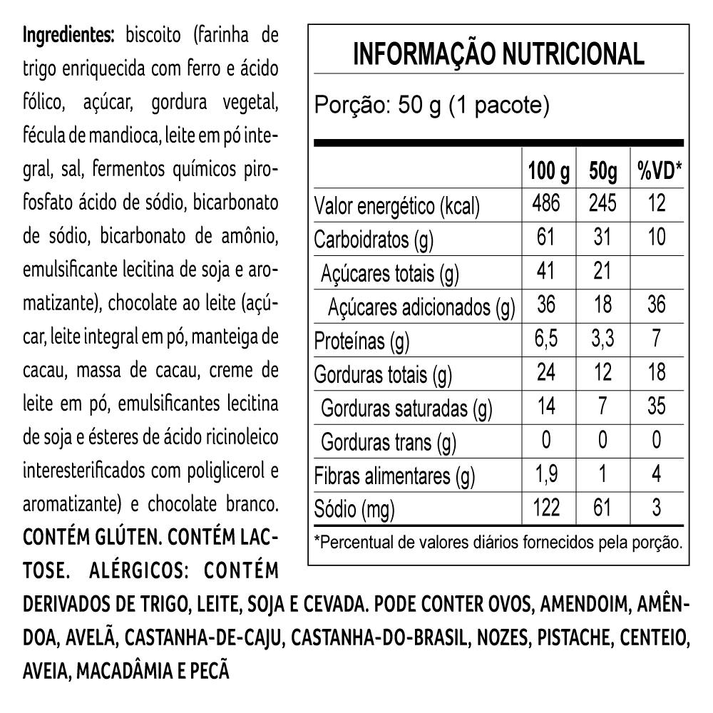 Biscoito Tradicional ao Leite 50g, , large. image number 1