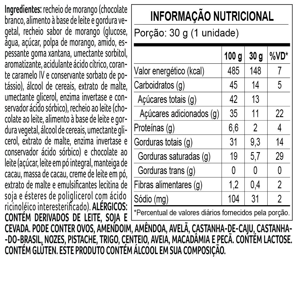 Trufa ao Leite de Morango 30g, , large. image number 1