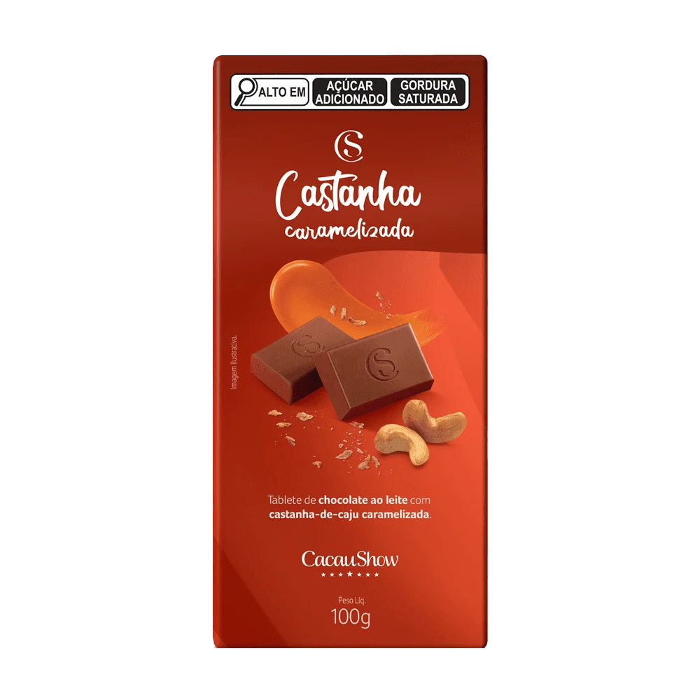 Tablete ao Leite com Castanha de Caju 100g, , large. image number 0